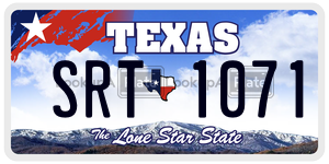 SRT1071 license plate in Texas