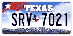 SRV7021  license plate in TX
