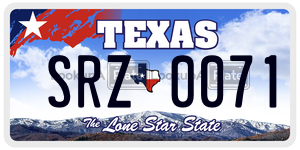 SRZ0071 license plate in Texas