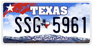 SSG5961 license plate in Texas