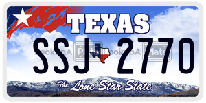 SSJ2770 license plate in Texas