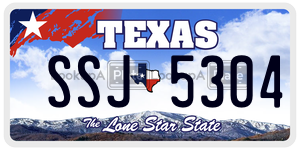 SSJ5304 license plate in Texas