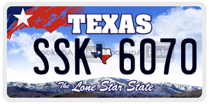 SSK6070 license plate in Texas