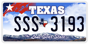 SSS3193 license plate in Texas