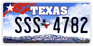 SSS4782 license plate in Texas
