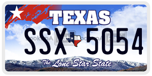 SSX5054 license plate in Texas