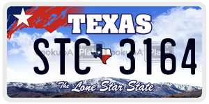 STC3164 license plate in Texas