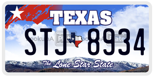 STJ8934 license plate in Texas