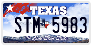 STM5983 license plate in Texas
