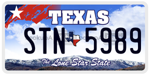 STN5989 license plate in Texas