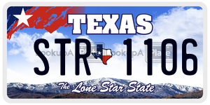 STR1106 license plate in Texas