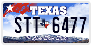 STT6477  license plate in TX