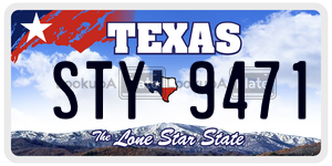 STY9471 license plate in Texas