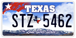 STZ5462 license plate in Texas