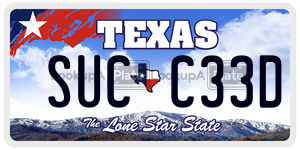SUCC33D license plate in Texas
