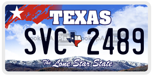 SVC2489 license plate in Texas
