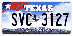 SVC3127 license plate in Texas