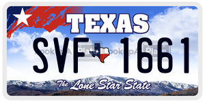 SVF1661 license plate in Texas