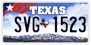 SVG1523 license plate in Texas