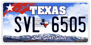SVL6505 license plate in Texas