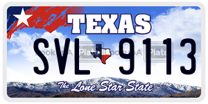 SVL9113  license plate in TX