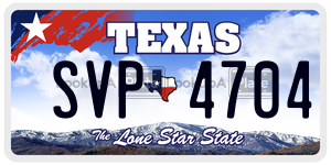 SVP4704  license plate in TX