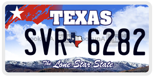 SVR6282 license plate in Texas