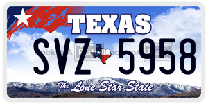 SVZ5958 license plate in Texas