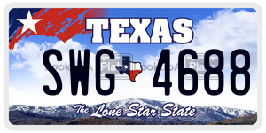 SWG4688 license plate in Texas