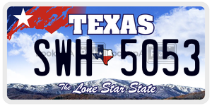 SWH5053 license plate in Texas
