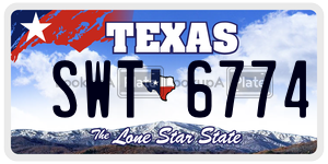 SWT6774 license plate in Texas
