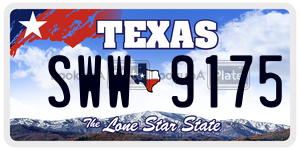SWW9175 license plate in Texas