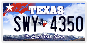SWY4350 license plate in Texas
