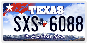 SXS6088  license plate in TX