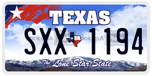 SXX1194 license plate in Texas
