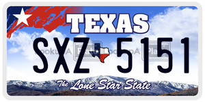 SXZ5151 license plate in Texas