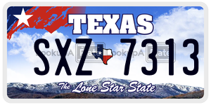 SXZ7313 license plate in Texas