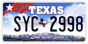 SYC2998 license plate in Texas