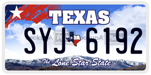 SYJ6192 license plate in Texas