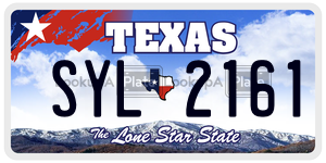 SYL2161 license plate in Texas
