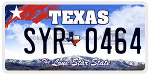 SYR0464  license plate in TX