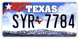 SYR7784 license plate in Texas