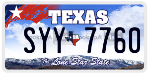 SYY7760 license plate in Texas