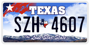 SZH4607 license plate in Texas