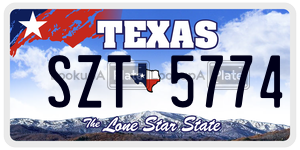 SZT5774  license plate in TX