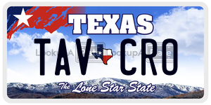 TAVCRO license plate in Texas