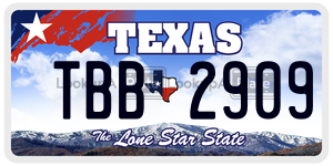 TBB2909 license plate in Texas