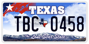 TBC0458 license plate in Texas