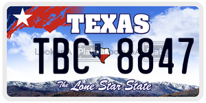 TBC8847 license plate in Texas