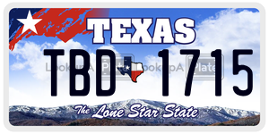 TBD1715 license plate in Texas
